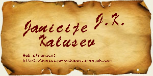 Janićije Kalušev vizit kartica